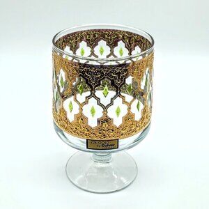 Vintage Culver 22K Gold Valencia Glass Pedestal Candy Jar NWT